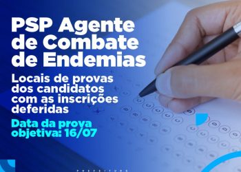Prefeitura divulga local de realização das provas do Processo Seletivo para Agentes de Combate às Endemias