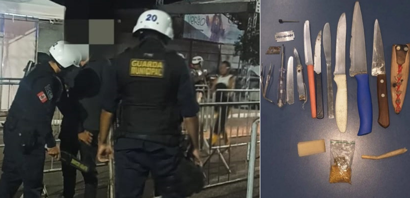 Guarda Municipal apreende facas e drogas durante revista na entrada ao circuito da Copa Vela