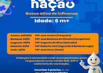 Glória-BA: Vacinação busca ativa, chegou a hora de se proteger contra a Influenza!