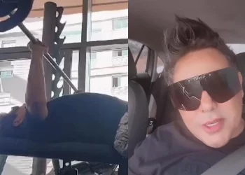 Cantor Daniel Diau, da Calcinha Preta, sofre acidente na academia ao levantar peso