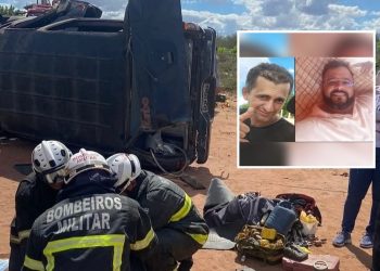 Mais um acidente na BA: dois homens morrem e seis mulheres ficam feridas após pneu de van estourar e veículo capotar entre Ribeira do Pombal a Tucano