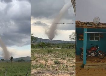 “Eu nunca vi isso”, diz morador ao filmar “tornado” que provocou estragos e assustou moradores de Estrela, em Alagoas