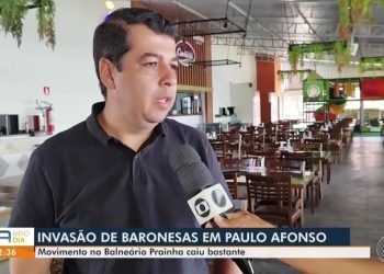 Baronesas causam enorme prejuízo na Prainha de Paulo Afonso: “Queda de mais de 70% nos empregos e maioria dos quiosques fechados”, revela reportagem da TV São Francisco [ASSISTA]