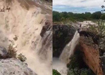[VÍDEO] Após chuvas intensas, cachoeira do ‘Socovão’ ressurge com esplendor em Macururé-BA
