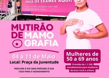 Glória-BA: Programa estadual do rastreamento de câncer de mama, estratégia itinerante, acontece de 4 a 11/5