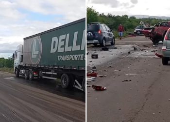 Acidente envolvendo três veículos deixa uma pessoa ferida na BA-210, em Glória-BA