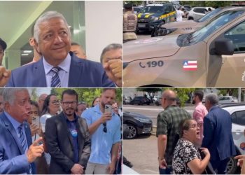 Posse de Marcondes Francisco como prefeito de Paulo Afonso é marcada por protestos, xingamentos e reforço policial [VÍDEOS]