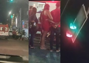 Semáforo com verde e vermelho simultaneamente causa novo acidente no centro de Paulo Afonso