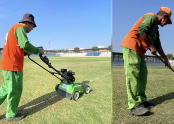 Prefeitura de Paulo Afonso investe na recuperação do gramado do Estádio Álvaro de Carvalho