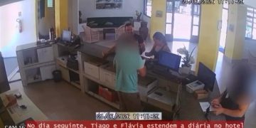 CONTEÚDO SENSÍVEL – Câmeras mostram passo a passo de Tiago Sóstenes e Flávia Barros em hotel onde ocorreu feminicídio em Aracaju