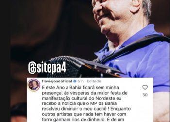 “Outros ganham rios de dinheiro”: Flávio José deixa São João da Bahia após impasse sobre cachê; Zé Neto & Cristiano recebem R$ 905 mil por show