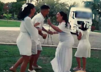 Caminhão, fumaça e muita emoção: casal de Paulo Afonso vive chá revelação inesquecível no Parque Belvedere