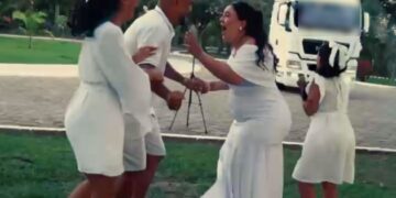Caminhão, fumaça e muita emoção: casal de Paulo Afonso vive chá revelação inesquecível no Parque Belvedere